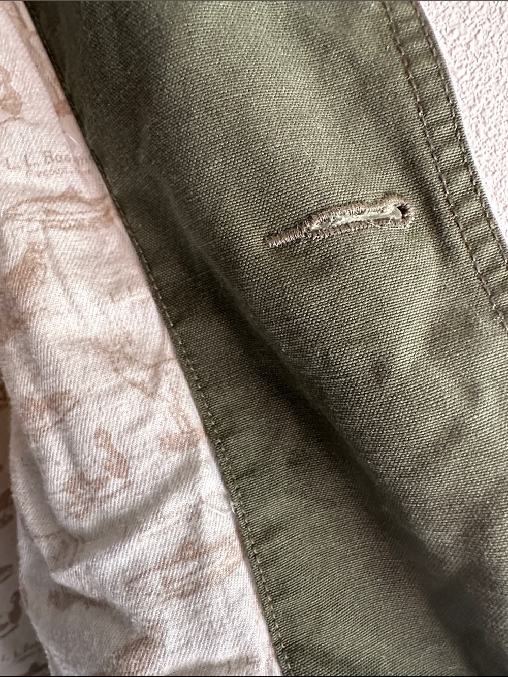 VTG 90’s L.L. Bean Olive Green Field Jacket with Brown Corduroy Collar M - Picture 14 of 14